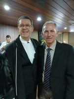 O Presidente da Câmara Municipal de Monte Horebe - PB, Júnior Guarita participada dá solenidade de posse da Mesa Diretora do TRE-PB para o exercício 2025/2026